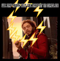 Post Malone zapping in circles