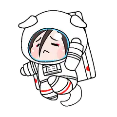 chibi astronaut floating