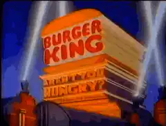 Burger King sign with spotlights