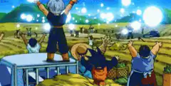 Dragon Ball Z characters summoning the Dragon Balls