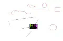 Stick figure pointing at small image