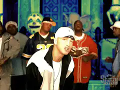Eminem dancing with Smurfs and Scooby-Doo