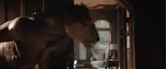 Horse Man enters a room