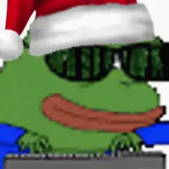 Cool frog in santa hat
