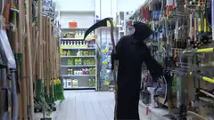 Grim Reaper shopping for a scythe