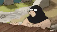 Robber Peeking Over Fence