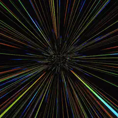 Colorful light streaks tunnel