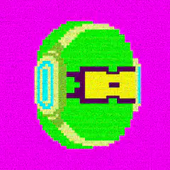 Pixel art power ball changing colors