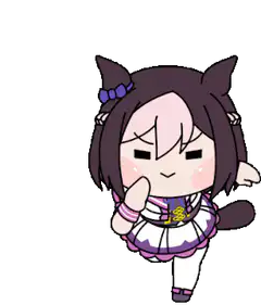 chibi cat girl dancing