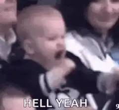 Baby yelling hell yeah