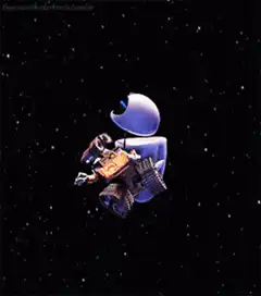 Eve holding WALL-E in space