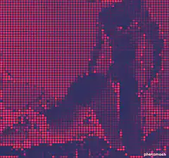 pixelated woman silhouette