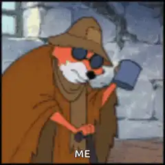 Cool fox detective with hammer