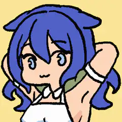 Blue haired anime girl posing