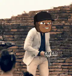 Cheems dancing with GM text