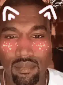 Kanye West with cute face filter