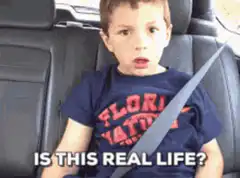 Boy in car seat is this real life