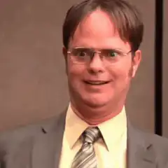 Dwight Schrute wide-eyed stare