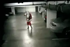 Santa slips and falls in parking garage