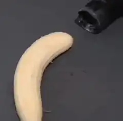 Banana being sucked into a vacuum