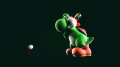 Yoshi hits a golf ball