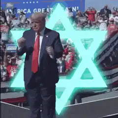 Donald Trump dancing with Star of David