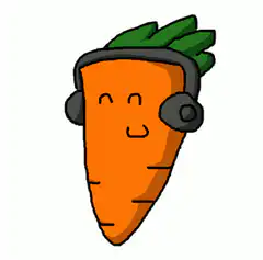 Carrot with headphones bobbing
