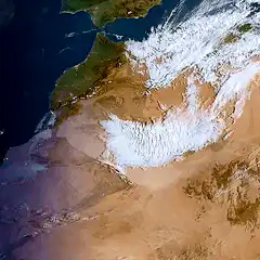 Sahara dust storm over North Africa