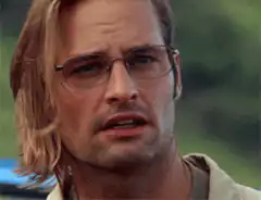 John Locke takes off his glasses