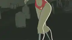 Vampirella dancing in a graveyard