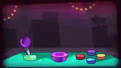 Om Nom playing arcade game