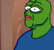 Green guy looking surprised