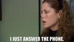 Girl with cat whiskers says I just answer the phone