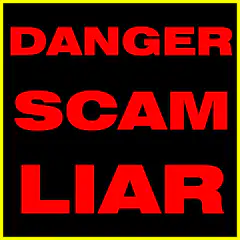 DANGER SCAM LIAR flashing text