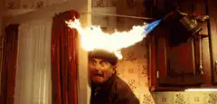 Man breathing fire