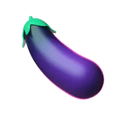 3d purple eggplant emoji
