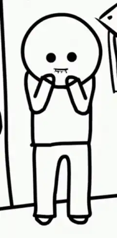 stick figure biting nails