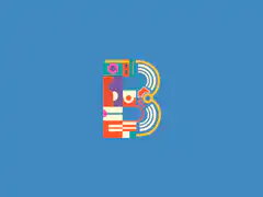 Animated letter B with colorful patterns