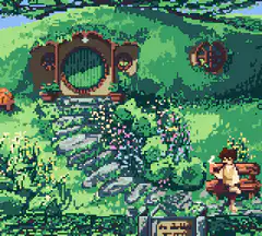 pixel art hobbit hole