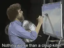 Bob Ross painting clouds