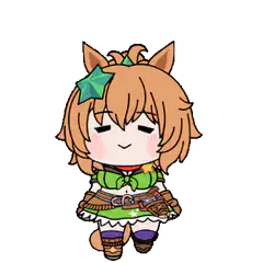 Chibi horse girl smiling