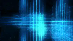 Blue digital data stream animation