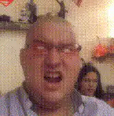 Man with laser eyes