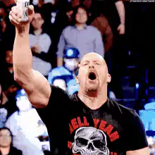 The Rock pours beer on himself