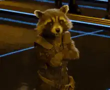 Rocket Raccoon smirking