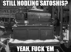Still Hodling Satoshis Yeah Fuck Em
