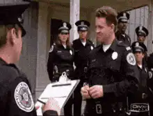Officer Hanson puts on glasses