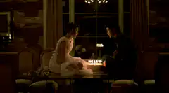 Vampire birthday cake scene