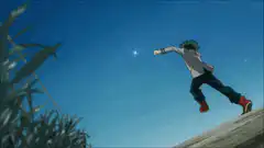 Deku running with speed lines