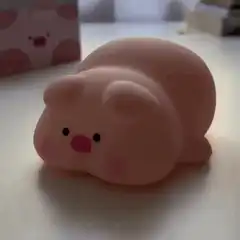 Pink pig squishy toy lights up